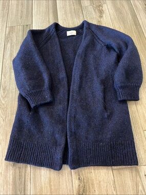 Ba&sh Deep Navy Open-Front Cardigan